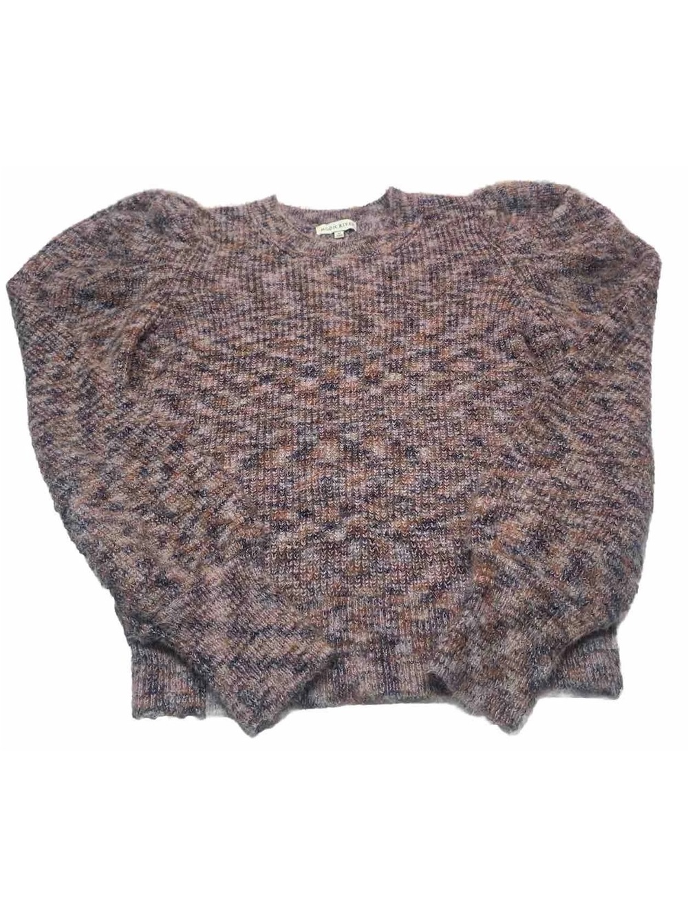 Anthropologie MOON RIVER melange puff sleeve sweater Sz M